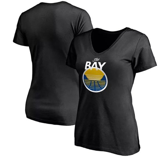 NWT Women's Fanatics Branded Golden State Warriors The Bay V-Neck T-Shirt, LARGE - Picture 6 of 7